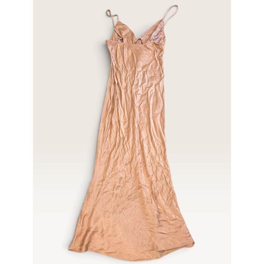 SHONA JOY La Lune Button Front Bias Maxi Dress Desert Rose US 6 EUC - Picture 4 of 5